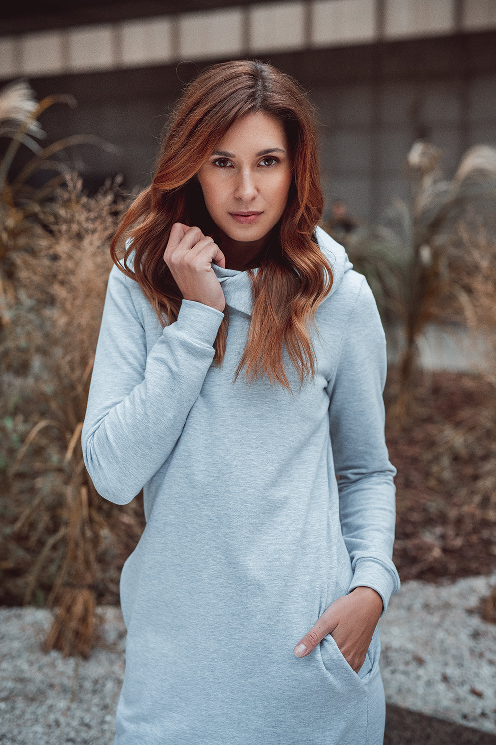 Dlouhá mikina šedá